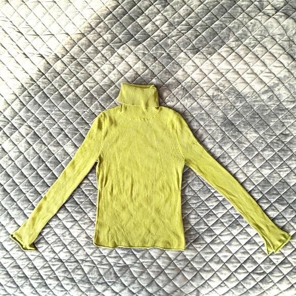 Maeve Anthropologie Parker ribbed turtle neck sweater green size small - Picture 3 of 8